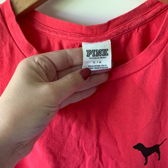 VS PINK Muscle Logo Raw Hem Tank Top - Picture 2 of 3